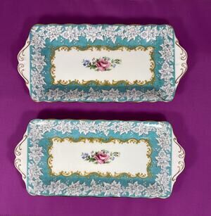 Royal Albert Enchantment Cake / Sandwich Plate 11.5" By 6.5". (Pack of 2)